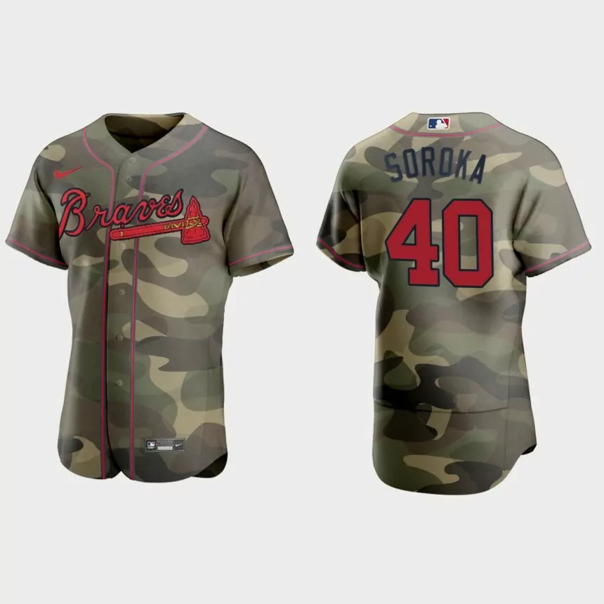 Mike Soroka Atlanta Braves 2021 National Armed Forces Day Authentic Jersey – Camo