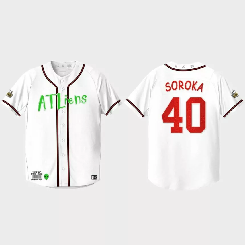 Mike Soroka Atlanta Braves 25th Anniversary Baseball Outkast Jersey – White