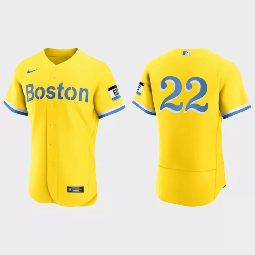 Mike Stanley Boston Red Sox 2021 City Connect Authentic Jersey – Gold Light Blue
