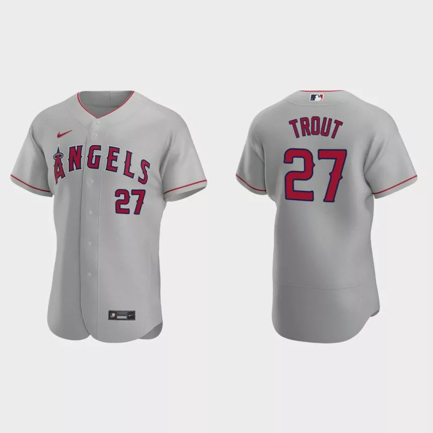Mike Trout #27 Los Angeles Angels Gray Authentic 2020 Road Jersey