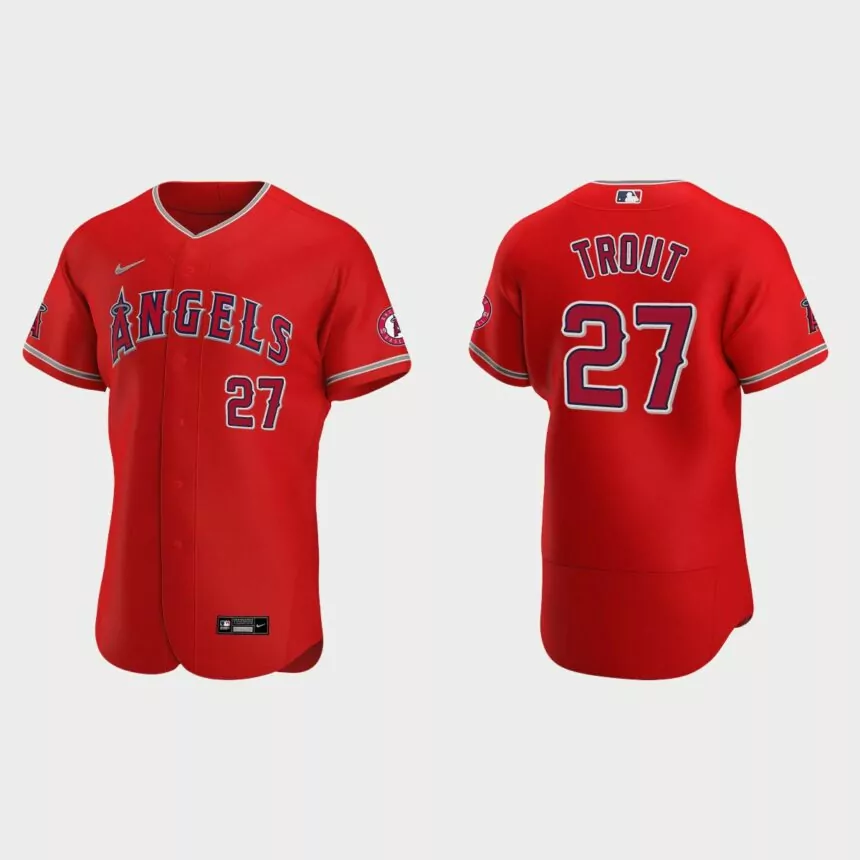 Mike Trout #27 Los Angeles Angels Red Authentic 2020 Alternate Jersey