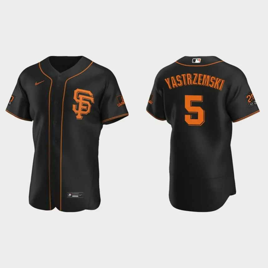 Mike Yastrzemski #5 San Francisco Giants Authentic Alternate Jersey – Black