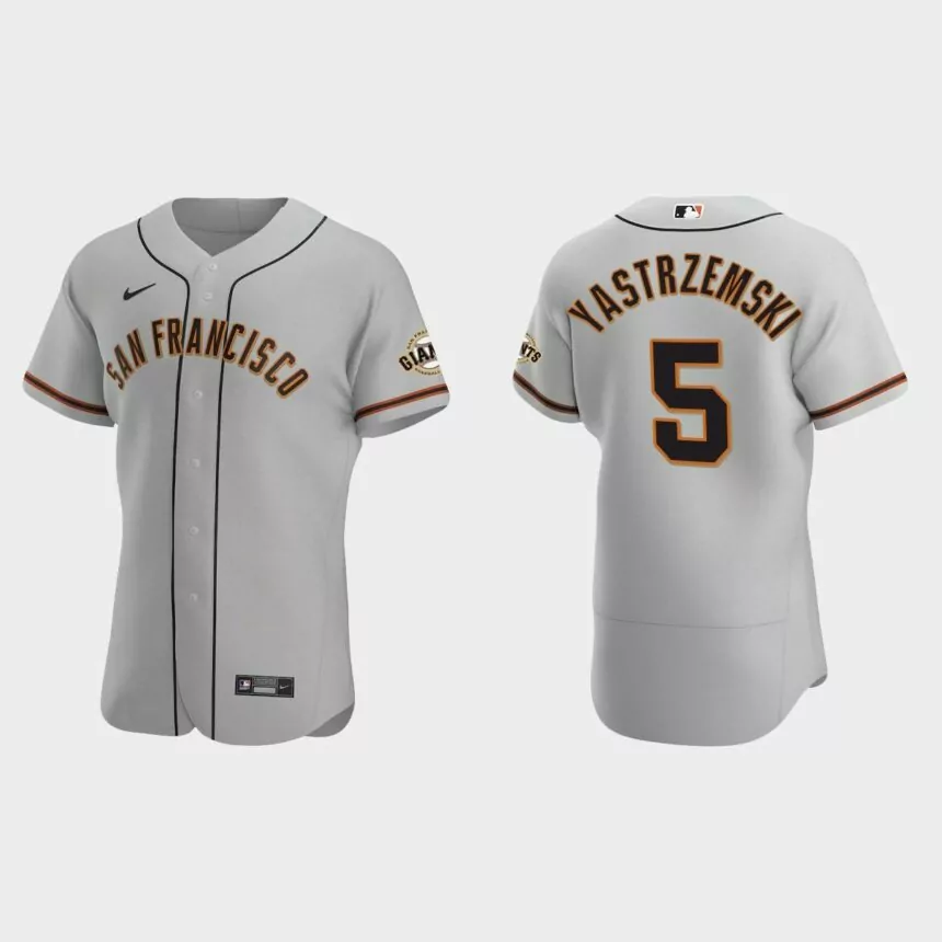 Mike Yastrzemski #5 San Francisco Giants Authentic Road Jersey – Gray