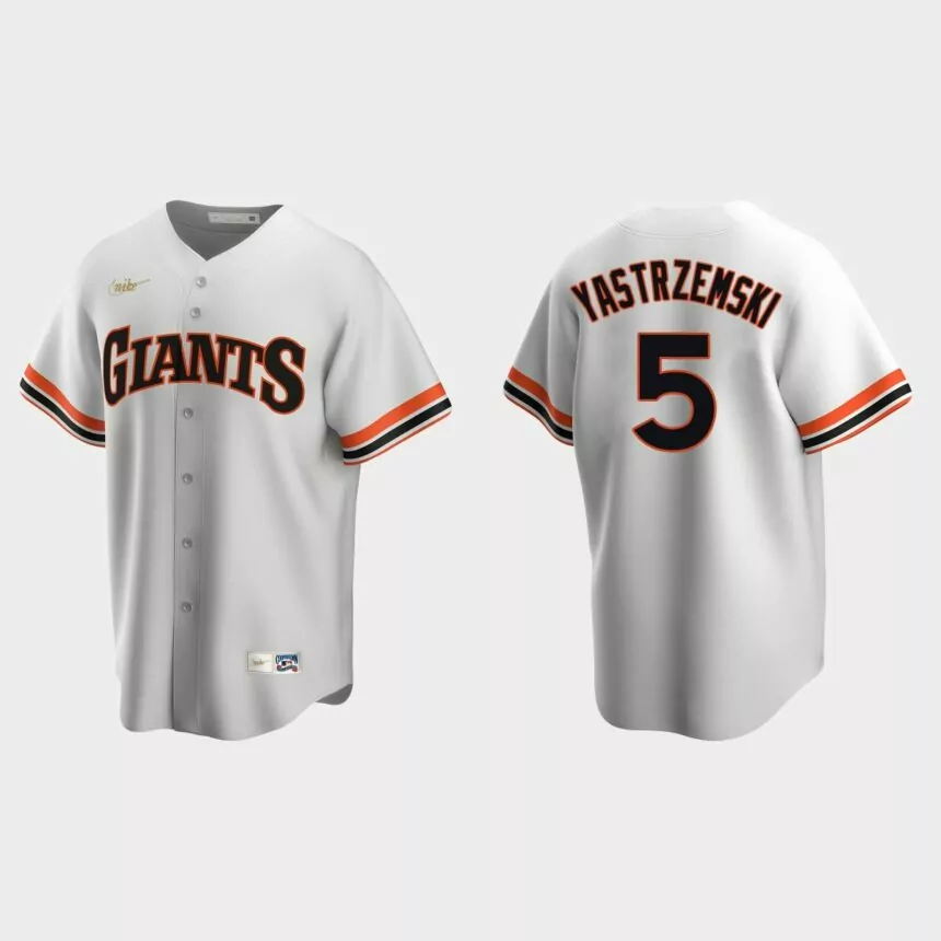 Mike Yastrzemski #5 San Francisco Giants Cooperstown Collection Home Jersey – White