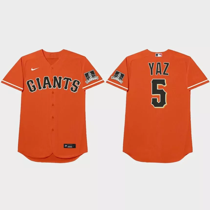 Mike Yastrzemski Nickname Giants 2021 Players’ Weekend Yaz Jersey – Orange