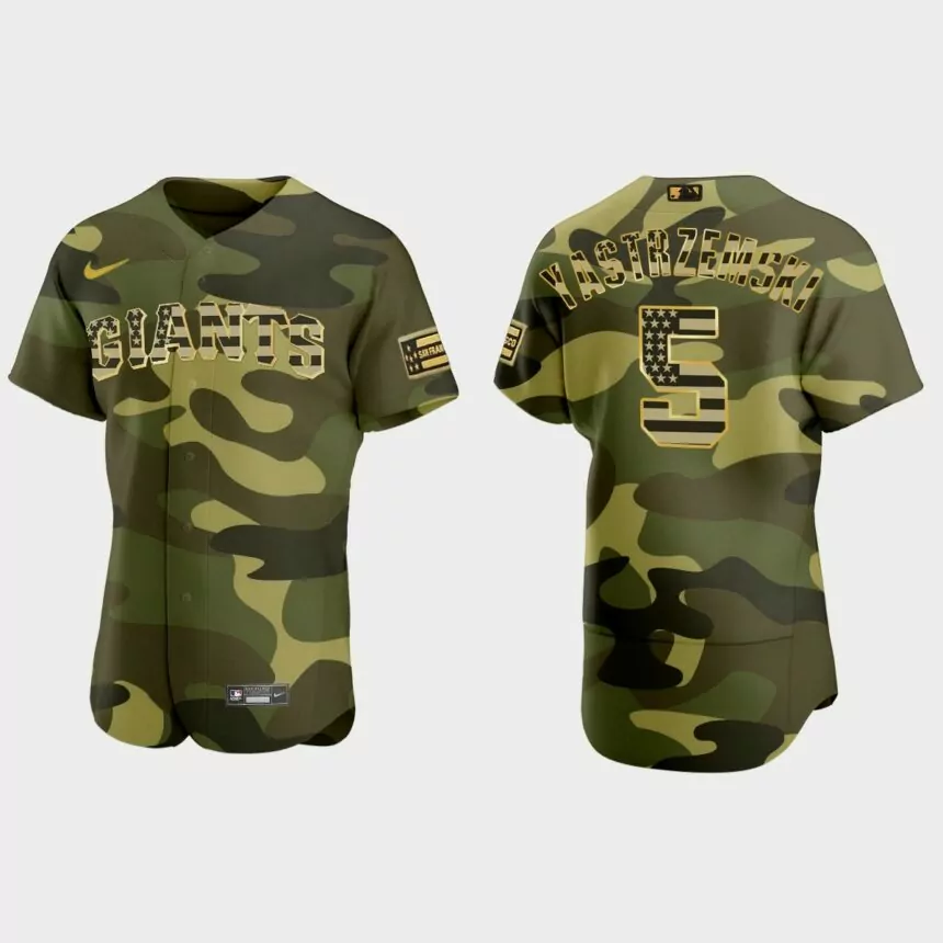 Mike Yastrzemski San Francisco Giants 2022 Armed Forces Day Jersey – Camo