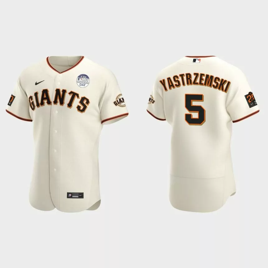 Mike Yastrzemski San Francisco Giants 4 ALS Lou Gehrig Day Authentic Jersey – Cream