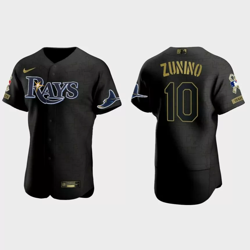 Mike Zunino Tampa Bay Rays 2021 Salute to Service Jersey – All Black