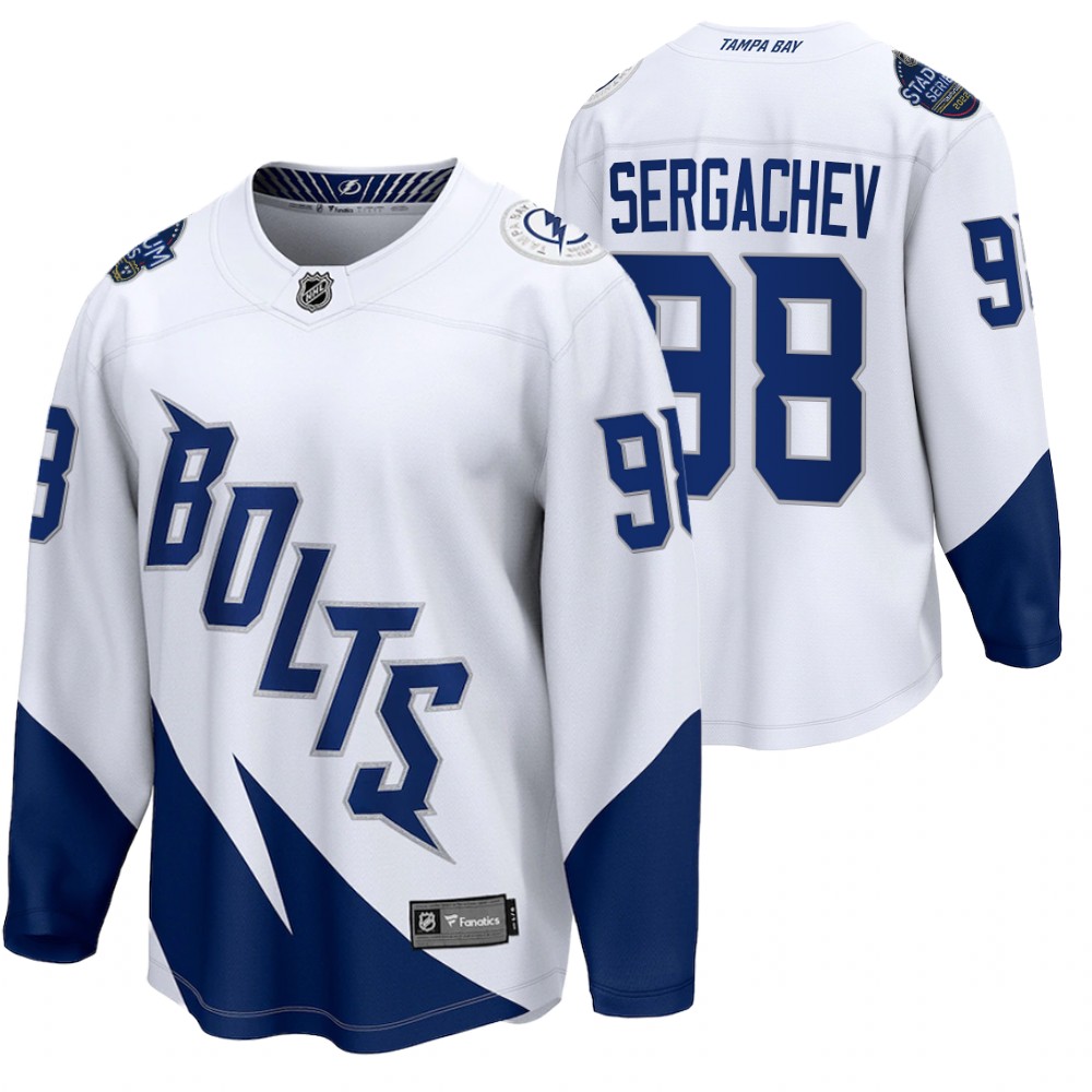 Mikhail Sergachev Jersey Tampa Bay Lightning 2022 Stadium Series White Fanatics