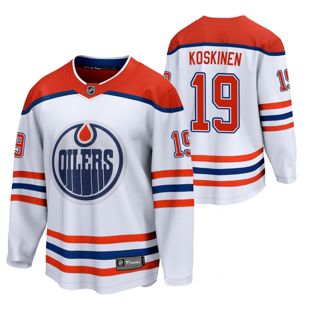 Mikko Koskinen Oilers 2021 Reverse Retro White Jersey Special Edition