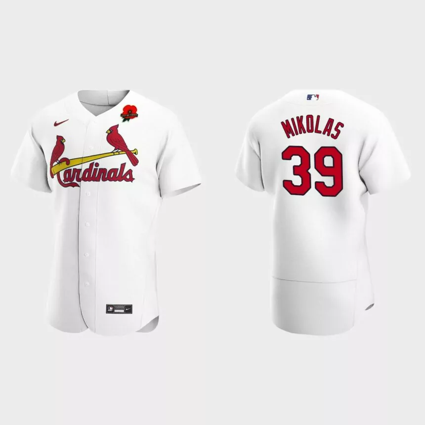 Miles Mikolas St. Louis Cardinals 2022 Memorial Day Poppy Patch Authentic Jersey – White