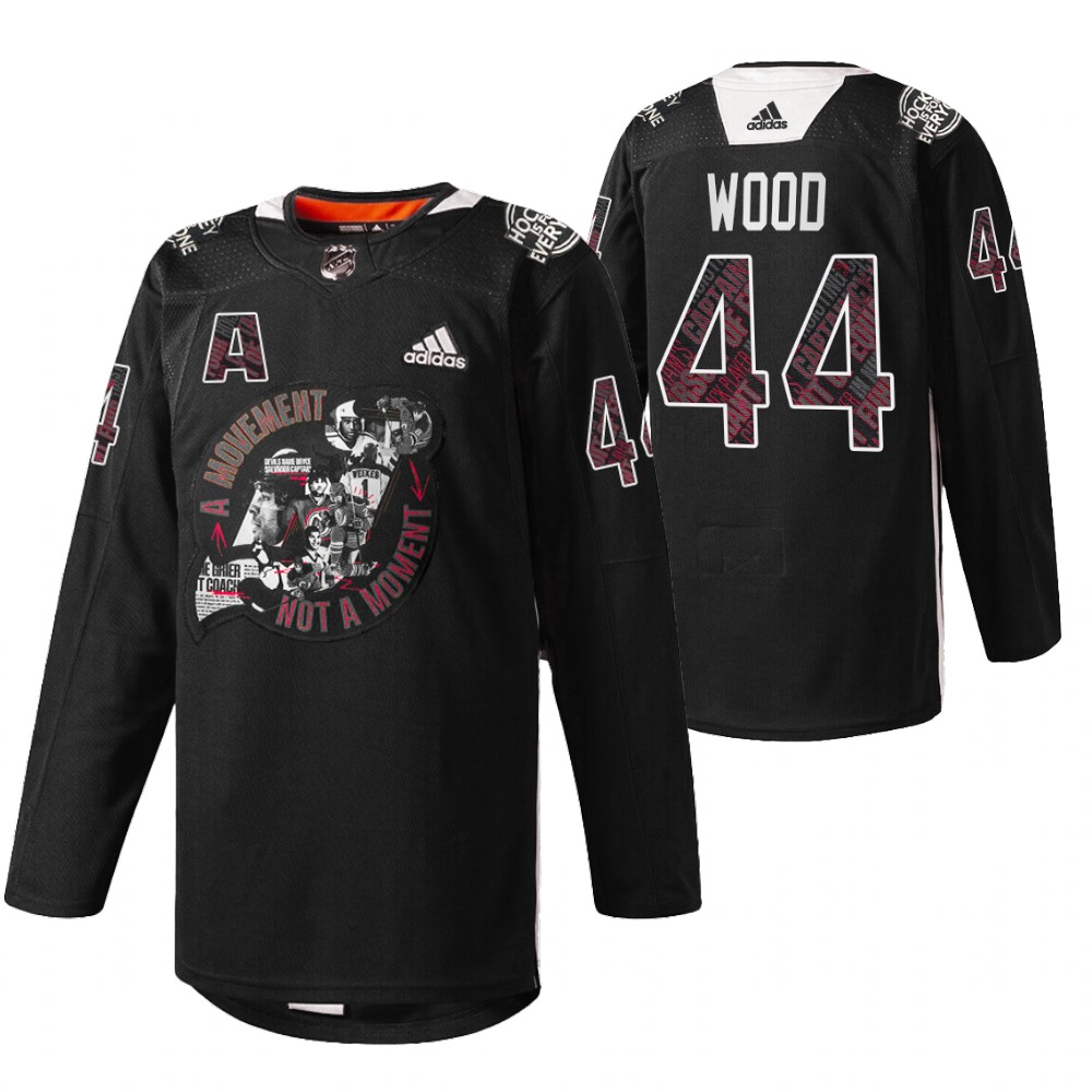 Miles Wood Devils Black History Month 2022 Jersey Black Warm-up