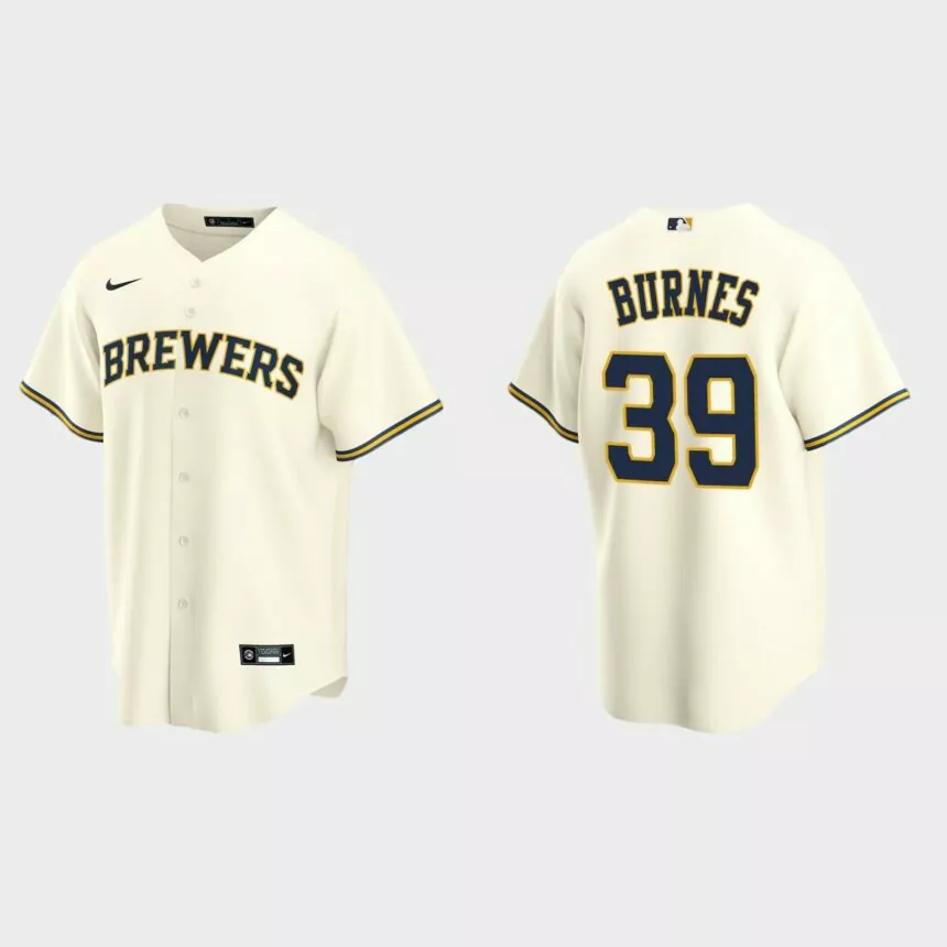 Milwaukee Brewers #39 Corbin Burnes Replica Home Jersey – Cream