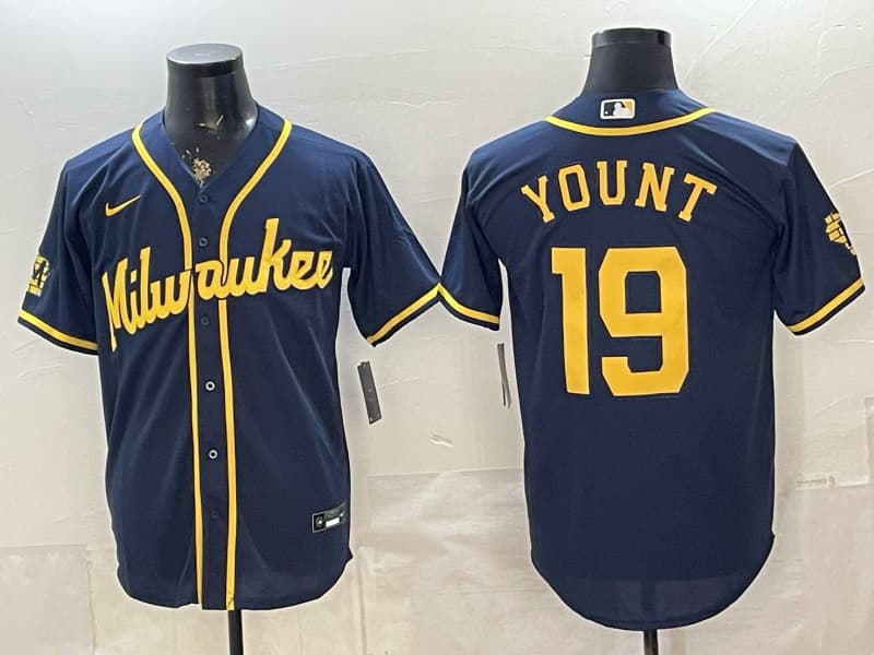 Milwaukee Brewers  Jersey - All Stitched   19  YOUNT