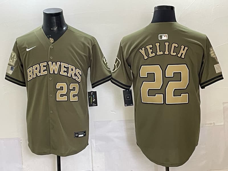Milwaukee Brewers  Jersey - All Stitched 22  YELICH