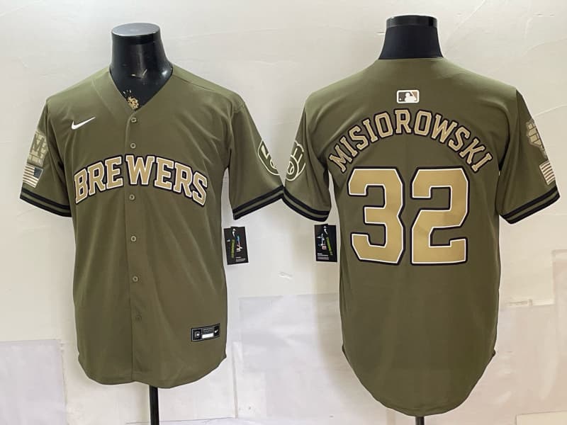 Milwaukee Brewers  Jersey - All Stitched 32 MISIOEOWSKI