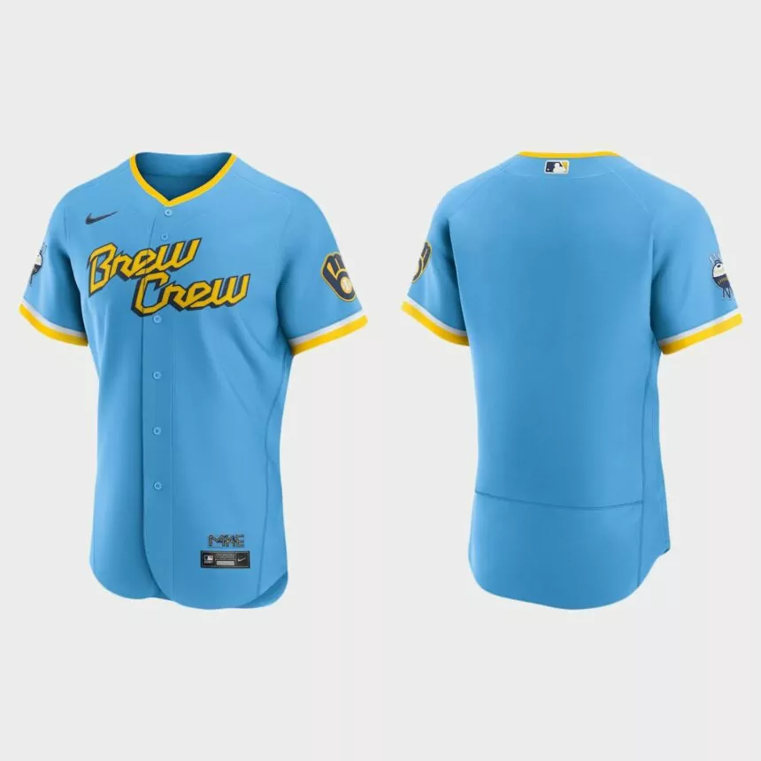 Milwaukee Brewers 2022 City Connect Authentic Team Jersey – Powder Blue