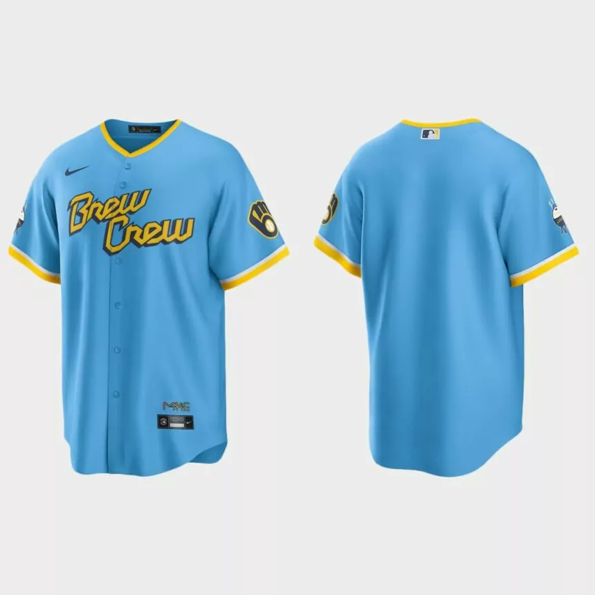 Milwaukee Brewers 2022 City Connect Replica Team Jersey – Powder Blue