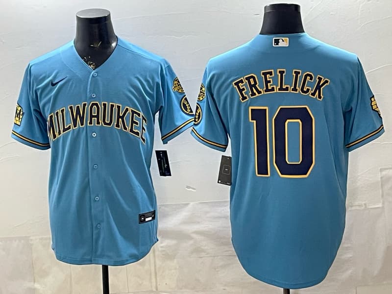 Milwaukee Brewers 2025 Postseason Jersey - All Stitched  10 FRELICK