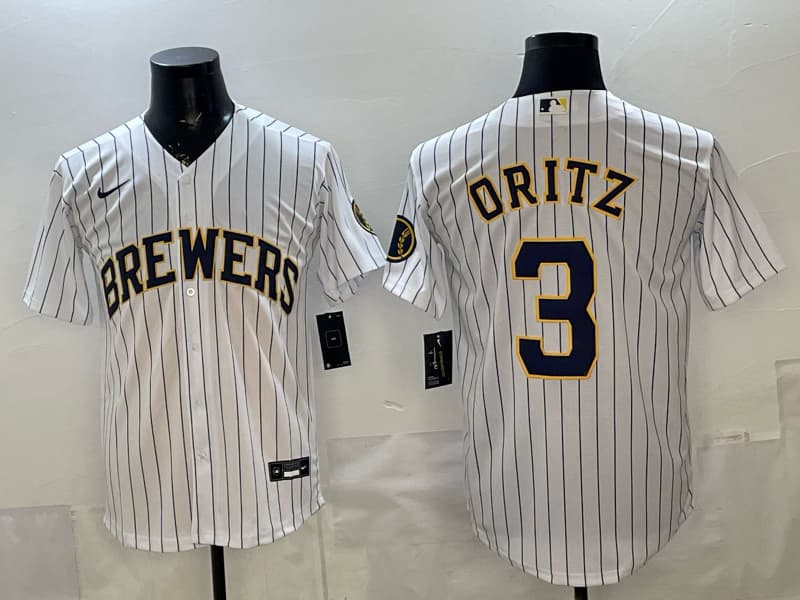 Milwaukee Brewers 2025 Postseason Jersey - All Stitched  3 ORITZ