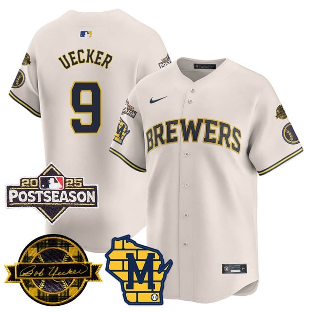 Milwaukee Brewers 2025 Postseason Jersey - All Stitched Bob    Uecker - 9