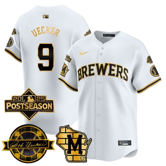 Milwaukee Brewers 2025 Postseason Jersey - All Stitched Bob Uecker   -  9