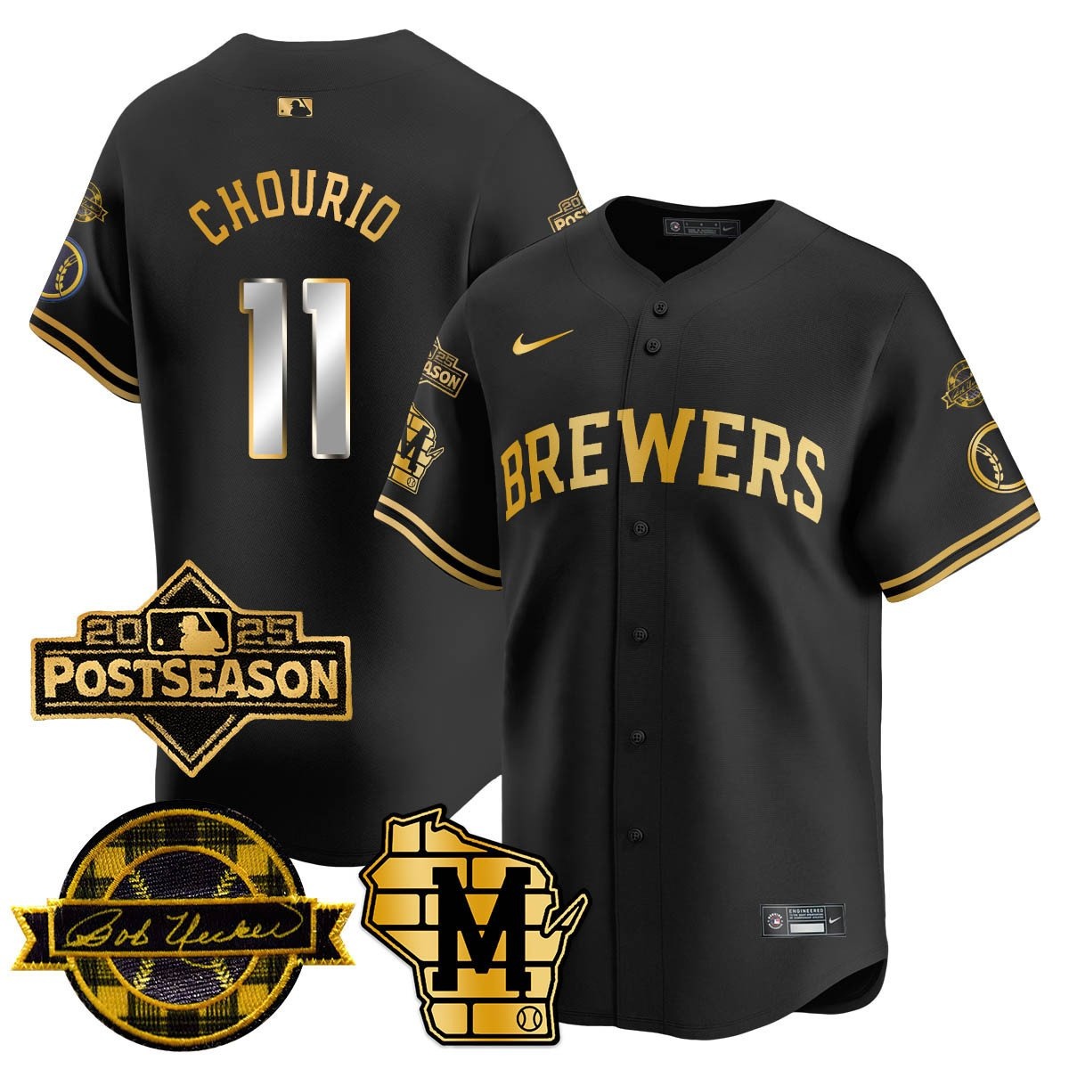 Milwaukee Brewers 2025 Postseason Jersey - All Stitched Jackson  Chourio - 11