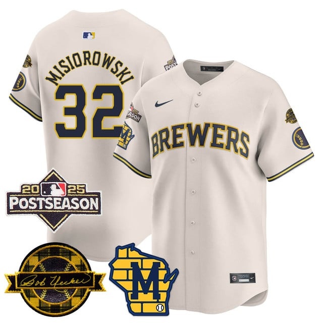 Milwaukee Brewers 2025 Postseason Jersey - All Stitched Jacob  Misiorowski -  32