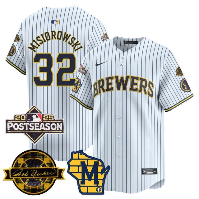 Milwaukee Brewers 2025 Postseason Jersey - All Stitched Jacob Misiorowski    - 32