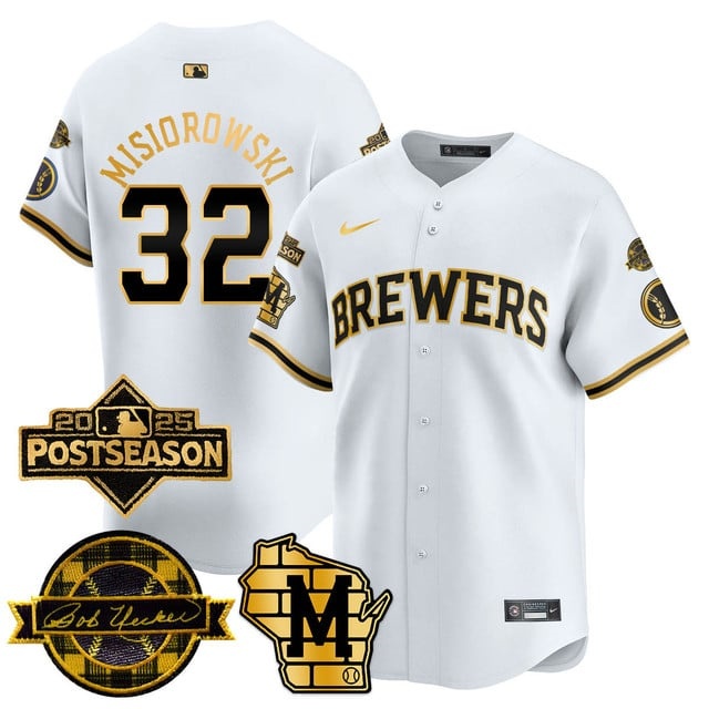 Milwaukee Brewers 2025 Postseason Jersey - All Stitched Jacob Misiorowski  -  32
