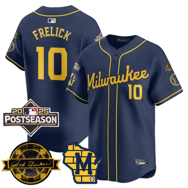 Milwaukee Brewers 2025 Postseason Jersey - All Stitched Sal Frelick -  10
