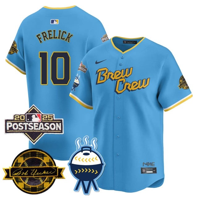Milwaukee Brewers 2025 Postseason Jersey - All Stitched Sal Frelick - 10
