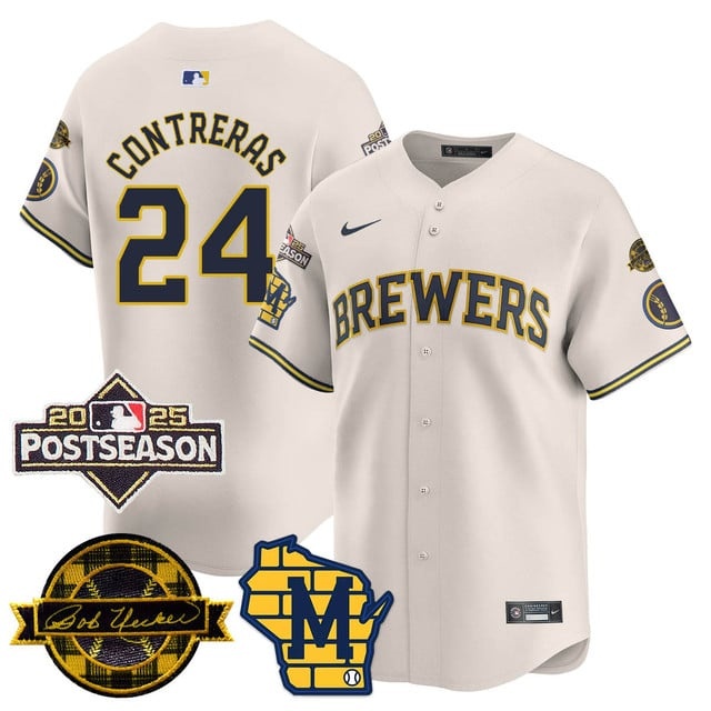 Milwaukee Brewers 2025 Postseason Jersey - All Stitched William   Contreras - 24