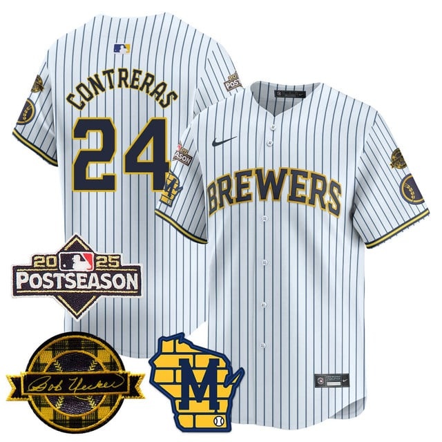 Milwaukee Brewers 2025 Postseason Jersey - All Stitched William Contreras -    24
