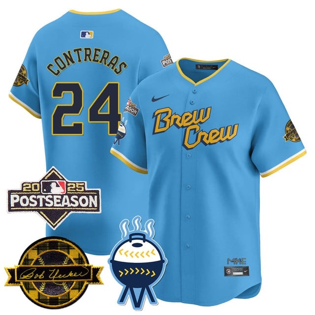 Milwaukee Brewers 2025 Postseason Jersey - All Stitched William Contreras - 24