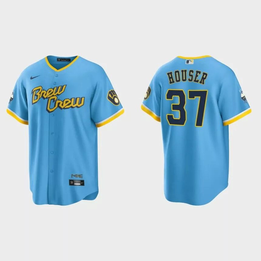 Milwaukee Brewers Adrian Houser 2022 City Connect Replica Jersey – Powder Blue