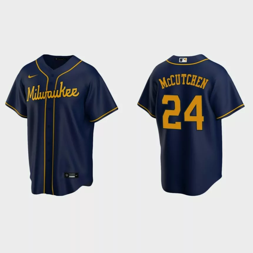 Milwaukee Brewers Andrew McCutchen Replica Alternate Jersey – Navy