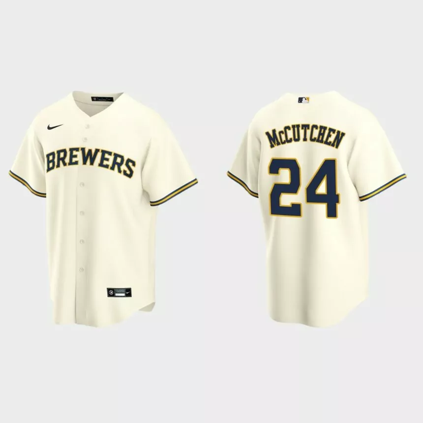 Milwaukee Brewers Andrew McCutchen Replica Home Jersey – Cream