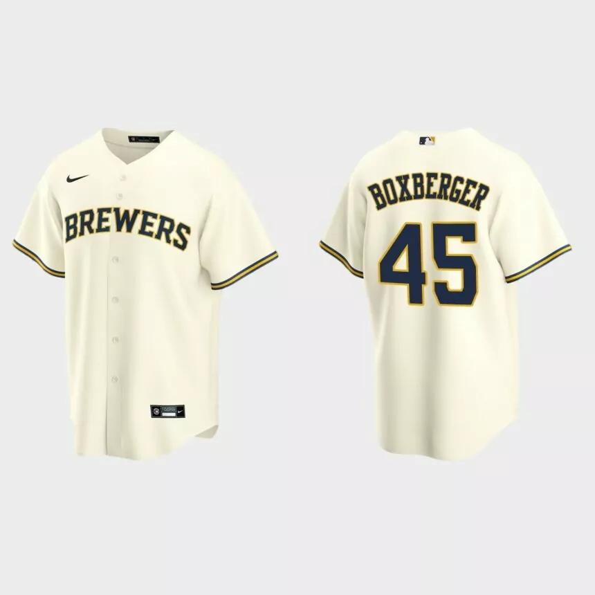 Milwaukee Brewers Brad Boxberger Replica Home Jersey – Cream