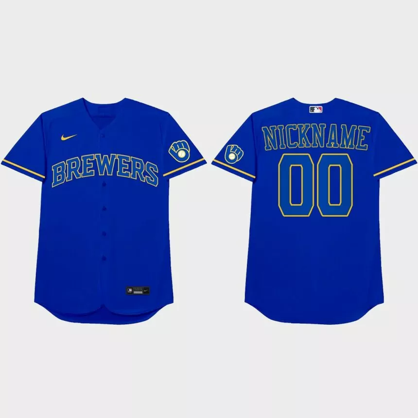 Milwaukee Brewers Custom 2021 Players’ Weekend Nickname Jersey – Royal