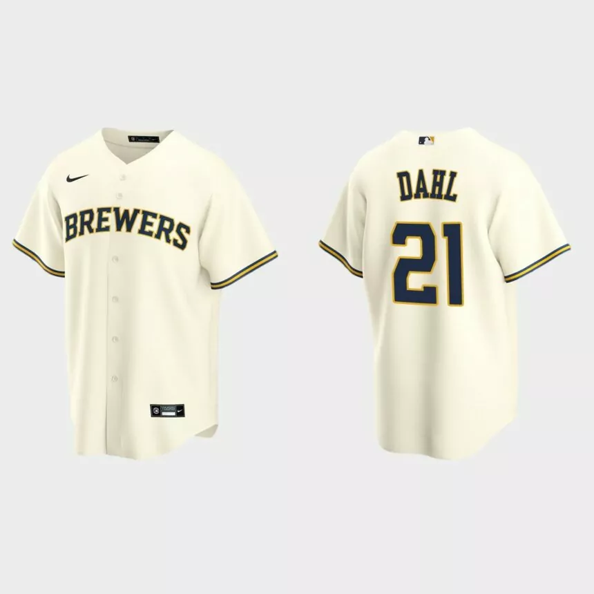 Milwaukee Brewers David Dahl Replica Home Jersey – Cream