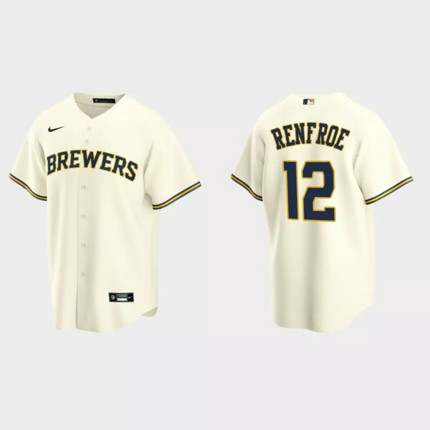 Milwaukee Brewers Hunter Renfroe Replica Home Jersey – Cream