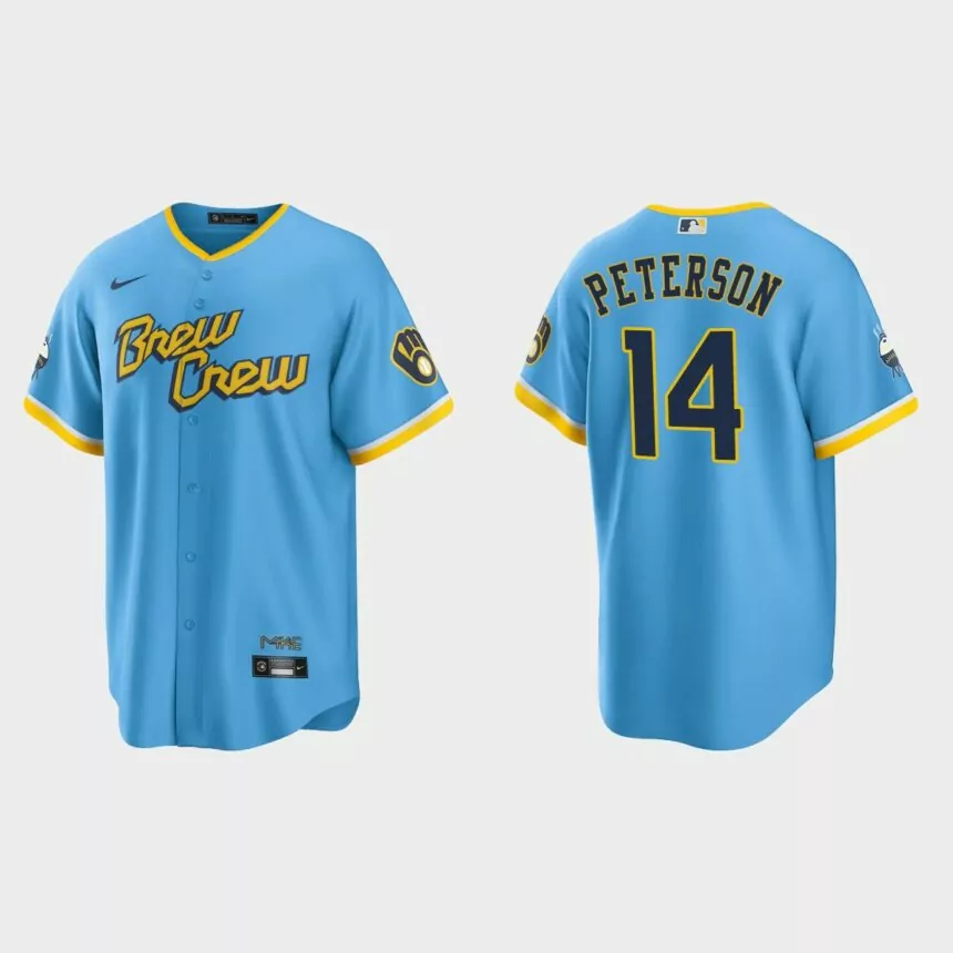 Milwaukee Brewers Jace Peterson 2022 City Connect Replica Jersey – Powder Blue