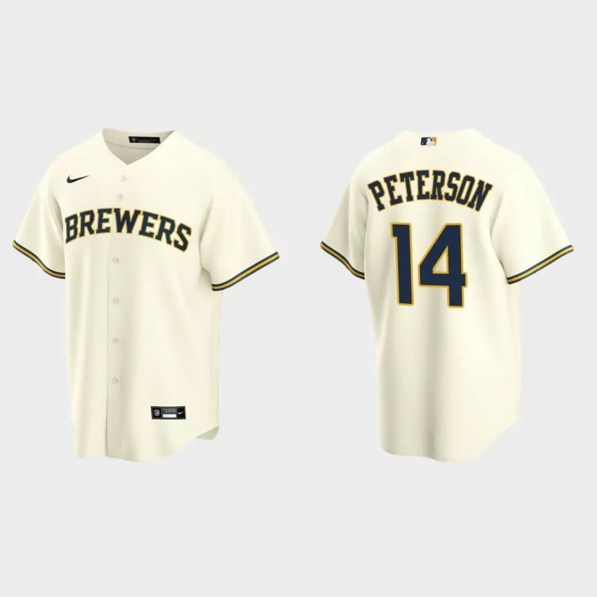 Milwaukee Brewers Jace Peterson Replica Home Jersey – Cream