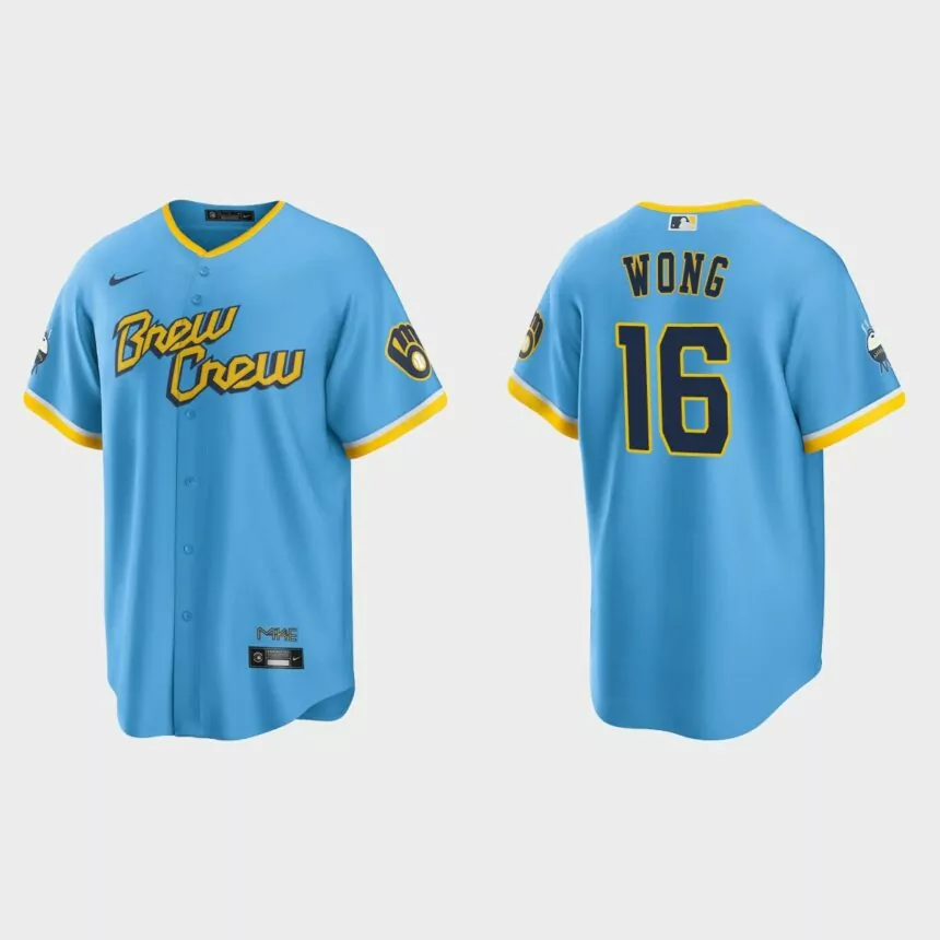 Milwaukee Brewers Kolten Wong 2022 City Connect Replica Jersey – Powder Blue