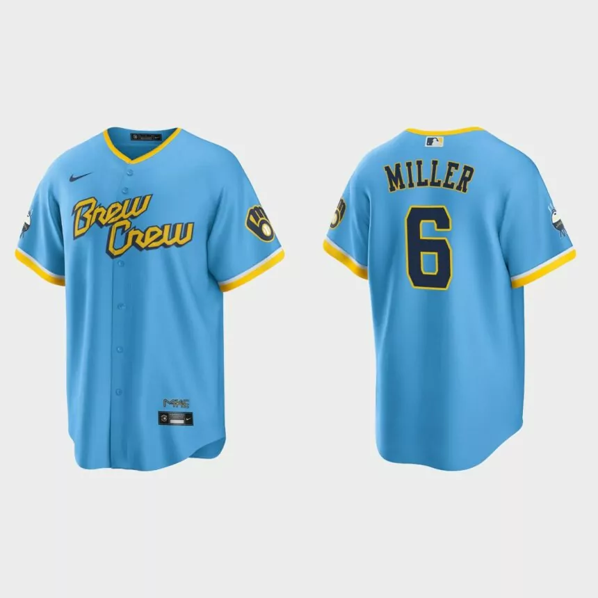 Milwaukee Brewers Owen Miller City Connect Replica Jersey – Powder Blue
