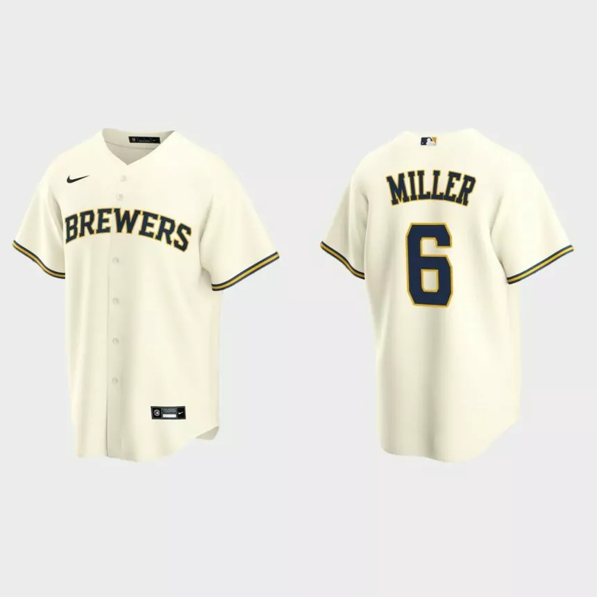 Milwaukee Brewers Owen Miller Replica Home Jersey – Cream