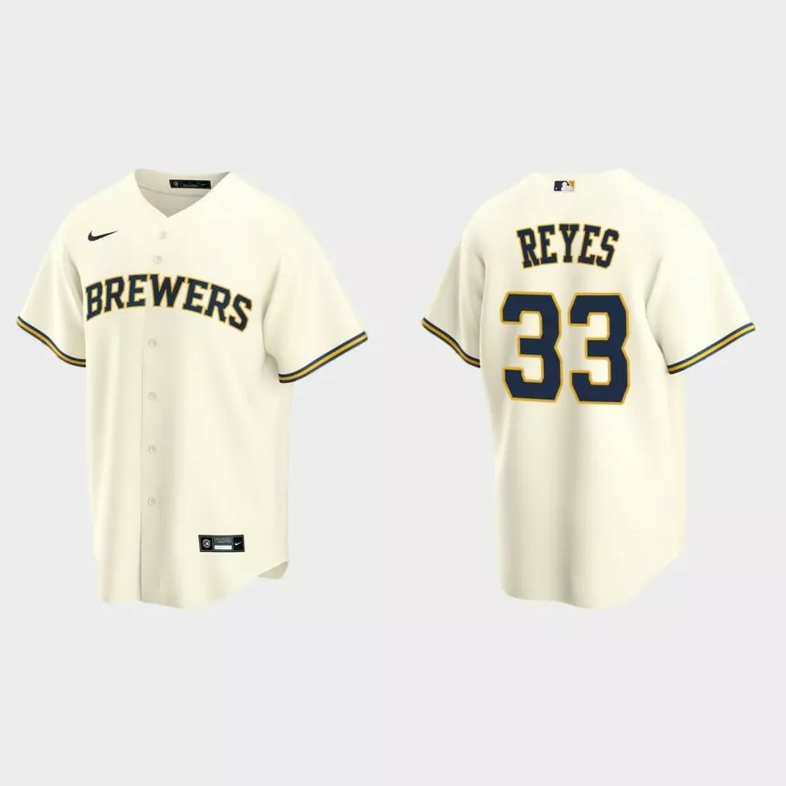 Milwaukee Brewers Pablo Reyes Replica Home Jersey – Cream