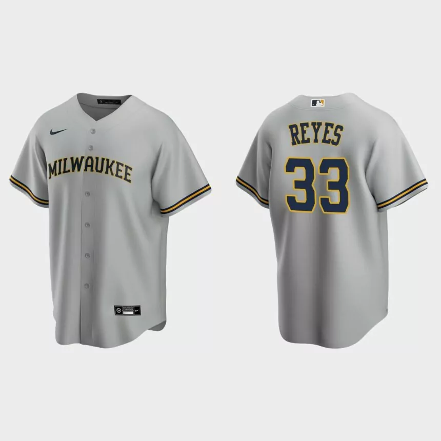 Milwaukee Brewers Pablo Reyes Replica Road Jersey – Gray