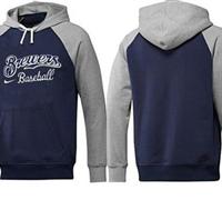 Milwaukee Brewers Pullover Hoodie Dark Blue & Grey
